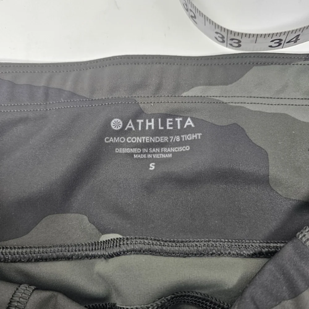 Athleta Camo Contender 7/8 Tight Leggings Green 405480-02 Women's Size Small.‎